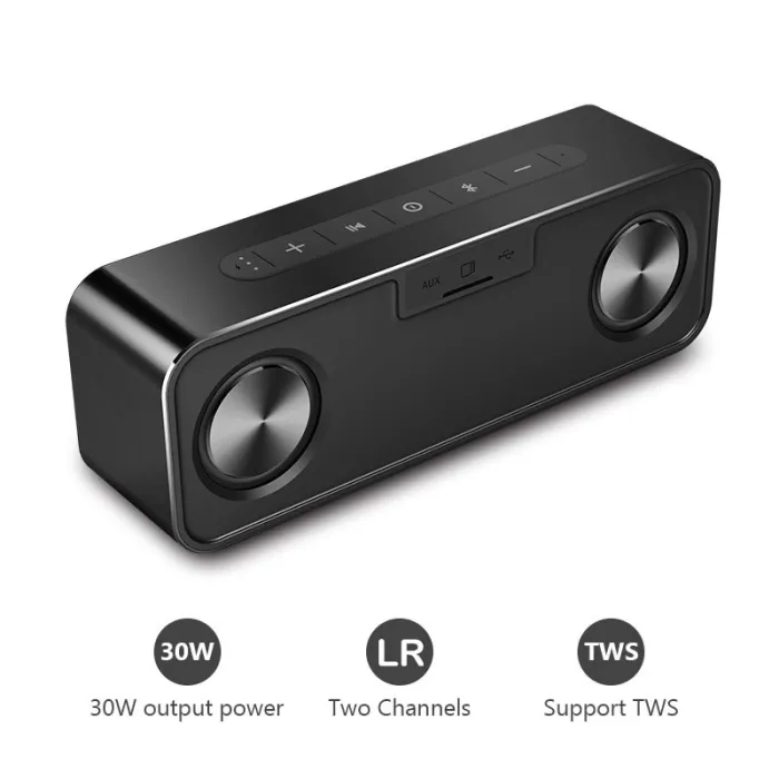 30W Bluetooth metal speaker with super bass - wireless 3D digital columnBluetooth Luidsprekers