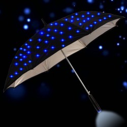 Long rain umbrella - with flashing LED stars