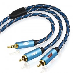 EMK RCA Cable 2RCA to 35 Audio Cable RCA 35mm Jack RCA AUX Cable for DJ Amplifiers Subwoofer AudioKabels