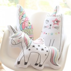 kawaii plush pillow - cute soft animal shaped doll - baby kids bedroom decoration - child cushion gift