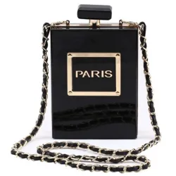 new transparent acrylic elegant perfume bottle bag - vertical style square bag - party gown dinner bag femaleTassen