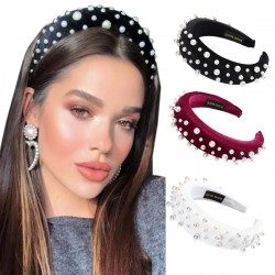 Haimeikang Fashion 2019 Pearls Hairband Headband for Women Elegant Hair Band Padded Hair Winter Ac
