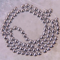 Magnetic hematite round loose beads - strand for jewellery making - 4mm - 39cm - silverBalls