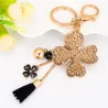 Crystal clover & tassels - keychainKeyrings