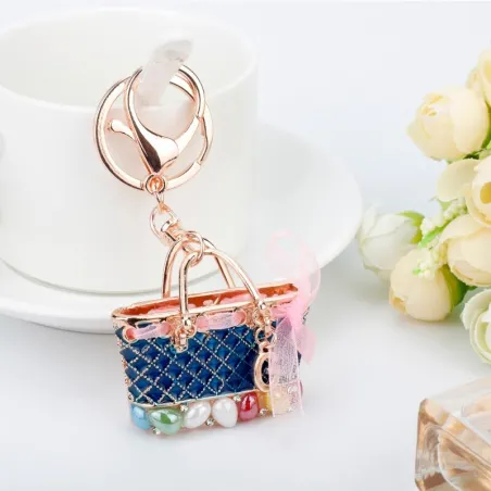 Crystal bag - gold keychainHobbies & Collections