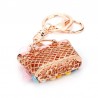 Enamel Bag Keychain Unique Handbag Crystal Pendant Keyring Rhinestone Handmade Key Buckle Women Port