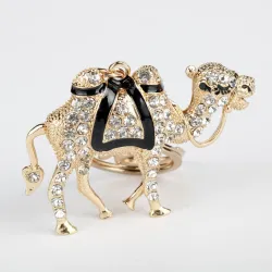 Crystal & gold camel - keychainKeyrings