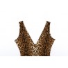 Cryptographic Sexy Deep V-Neck Sleeveless Leopard Rompers Womens Jumpsuit Short Summer Streetwear PlJumpsuits