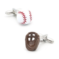 Baseball ball / gloves - cufflinks