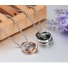 Vnox Endless love couple necklace pendant stainless steel double loop couples for wedding christmasHalskettingen