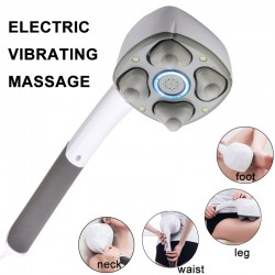 Electric Handheld Massager Four Head Machine Full Body Neck Vertebra Back Muscle Relax Vibrating DeeMassage