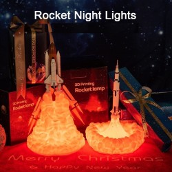 3D Space Shuttle - raketenförmige Nachtlampe - 3 Typen - 21cm & 28cm