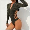 Sexy backless bodysuit with turtleneck and zipperLingerie