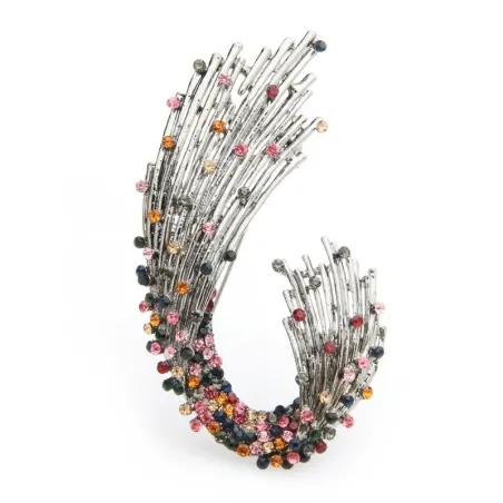 Wulibaby Multicolor Rhinestone Geometric shape Brooches Women Weddings Brooch Pins GiftsBroches