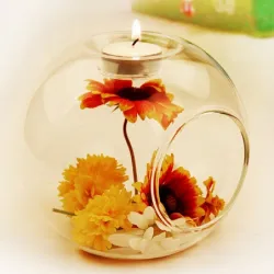 Hot Sale Romantic Wedding Dinner Decor Classic Crystal Transparent Glass Hanging Candle Holder CandlKaarsen & Houders