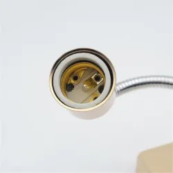 Universal 360 Degree E27 Lamp Holder ceramic screw socket Lamp Base aluminum hose goose neck squareWandlampen
