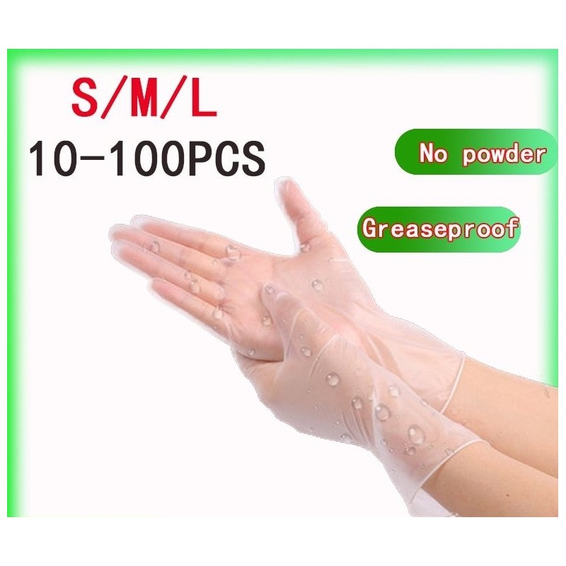 Disposable - anti static - powder-free - oil-proof - transparent PVC protective glovesMondmaskers
