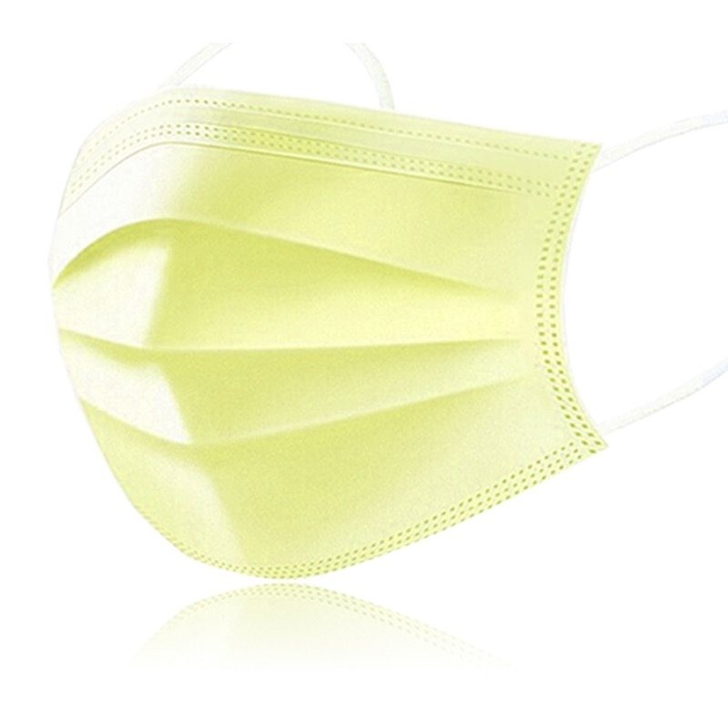 Disposable face/ mouth masks - 3 layer - anti-dust - anti bacterial - premium yellowMouth masks