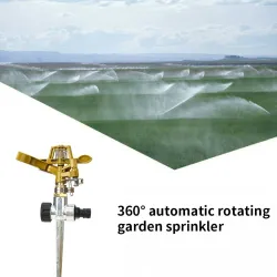 Lawn Durable 360 Degree Rotating Impulse Metal Sprayer Adjustable Portable Grass Irrigation System Garden Watering SprinklerS...