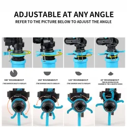 Lawn Durable 360 Degree Rotating Impulse Metal Sprayer Adjustable Portable Grass Irrigation System Garden Watering SprinklerS...