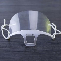10 Stück - transparente Mundmaske - anti-fog & -saliva - Kunststoff Mundschild - Lippenlesung