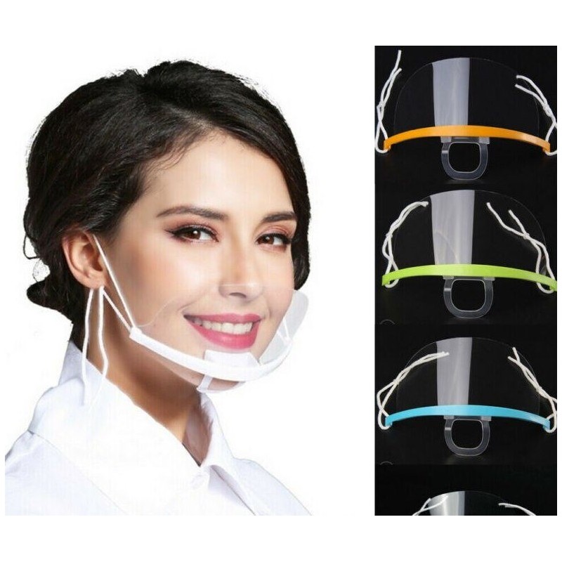 Transparent mouth mask - anti-fog / anti-saliva - plastic mouth shield - lip readingMouth masks