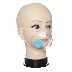 Transparant gezichts- / mondmasker met PM2.5-filters - stofwerend & - bacterieel - lip lezen