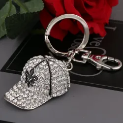 Crystal baseball hat - keychainKeyrings