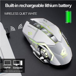 Wireless optical gaming mouse - rechargeable - silent - LED backlit - ergonomicMuizen