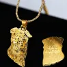Gezicht van Jezus Christus hanger - met gouden kettingHalskettingen