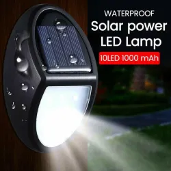 Waterproof Solar Power LED Lamp - 10LED 100mAhWandlampen