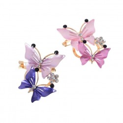 Pink Blue Butterfly BroochesBroches