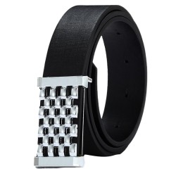 Metal Square Belt - Leather