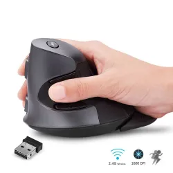 M618GX - 1600 DPI - ergonomische verticale draadloze muis - optisch - 6 knoppen - met siliconen omhulselMuizen