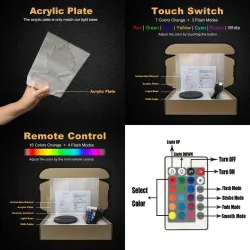 3D uil - LED nachtlampje - USB - touch control / afstandsbedieningVerlichting