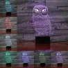 3D uil - LED nachtlampje - USB - touch control / afstandsbedieningVerlichting