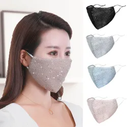 PM2.5 - anti-stof - antibacterieel - herbruikbaar - gezichts- / mondmasker met pailletten - wasbaarMondmaskers