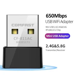 CF-811AC 650Mbs - 2.4G en 5G - dual-band - draagbare draadloze usb wifi-adapter - hoge snelheidNetwerk