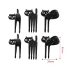 Black cat fruit fork - 6pcs/packBestek