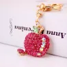 Flat crystal apple key chainSleutelhangers
