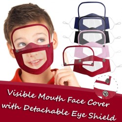 Gezichtsmasker voor kinderen met afneembaar oogschild - zichtbare mond - herbruikbaar - wasbaar