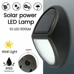 Waterproof Solar Power LED Lamp - 10LED 100mAhWandlampen