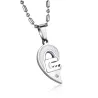 titanium steel rhinestone - four-leaf flower love heart pendant necklaceHalskettingen