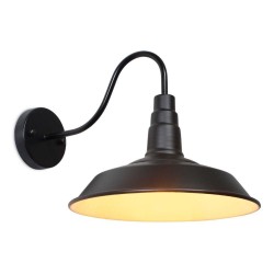 Vintage wall lamp - metal - E27 - black - whiteWall lights