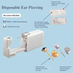 Disposable sterile ear piercing unit with earring - setEarrings
