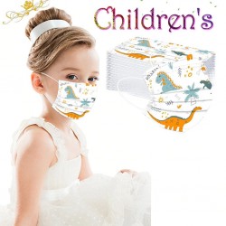 50 Stück - Einweg antibakterielle medizinische Gesichtsmaske - Kinder Mundmaske - 3-Schicht - Tierdruck
