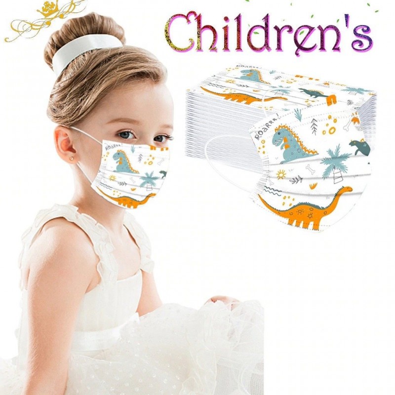 50 pieces - disposable antibacterial medical face mask - kids mouth mask - 3-layer - animal printMouth masks