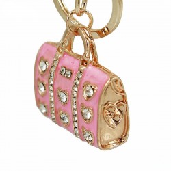 High Quality Handbag Keychains Crystal Pave Metal Fashion Women Bag Pendant Rhinestone Key Chains Fo