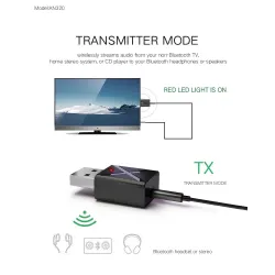 Bluetooth 5.0 - 2 in 1 - bluetooth adapter - transmitter - receiverUSB geheugen
