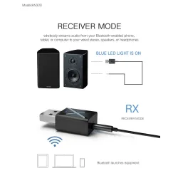 Bluetooth 5.0 - 2 in 1 - bluetooth adapter - transmitter - receiverUSB memory